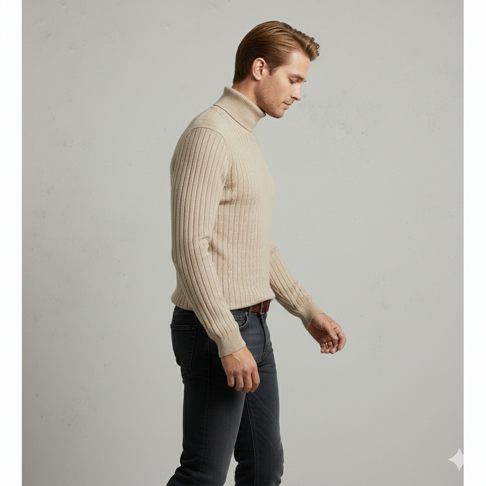 Feiner Herren Strickpullover mit Rollkragen