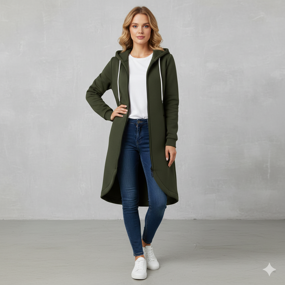 Damen Sweatjacke mit Kapuze & Reißverschluss | Herbst/Winter