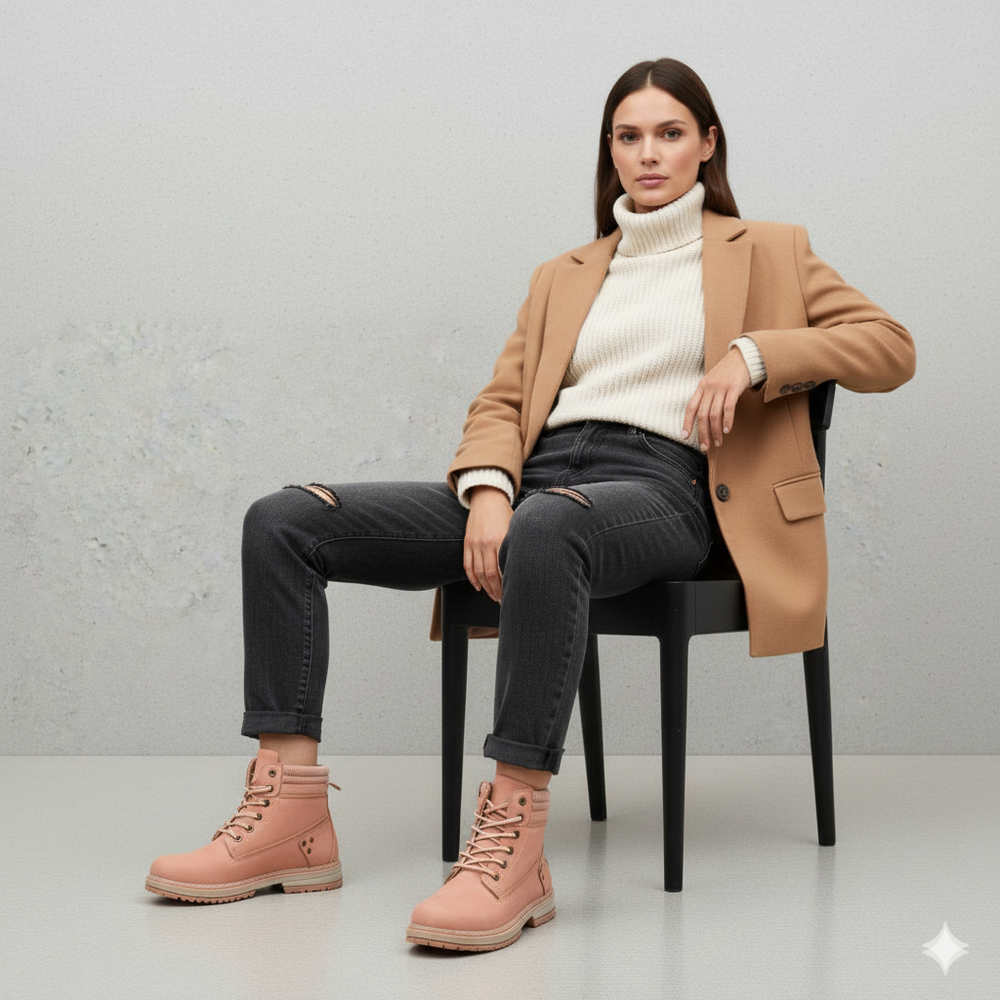 Damen Winterstiefel mit Fellfutter | Warme Schnür-Boots