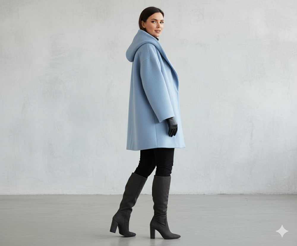 Damen Wollmantel Figurbetont Elegant | Stehkragen | Herbst Winter