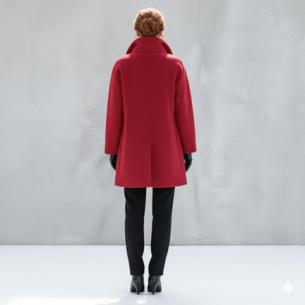 Damen Wollmantel Figurbetont Elegant | Stehkragen | Herbst Winter