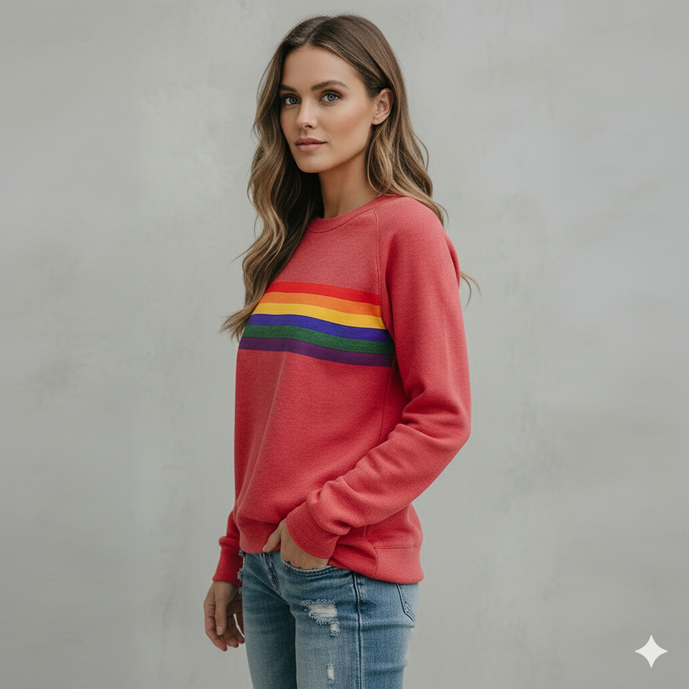 Damen Pullover mit Rundhalsausschnitt | Gestreift & Freizeit
