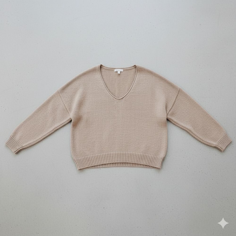 Damen Strickpullover mit V Ausschnitt | Locker & Freizeit