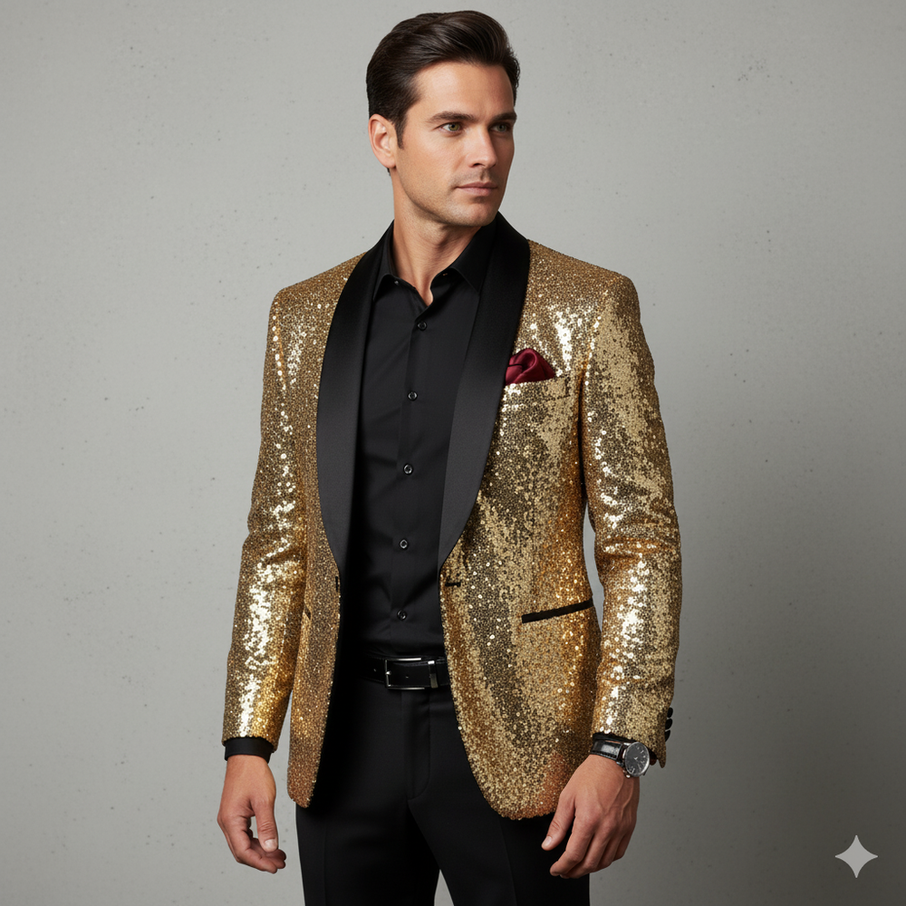 Herren Sakko mit Pailletten | Festlich & Elegant | Slim Fit