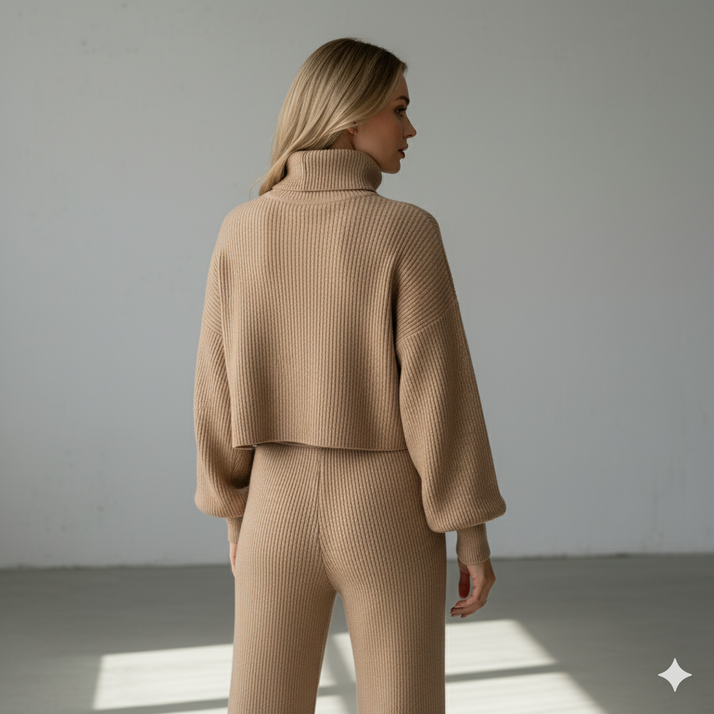 Damen Rollkragen Set mit Langarm | Lässig & Bequem | Winter