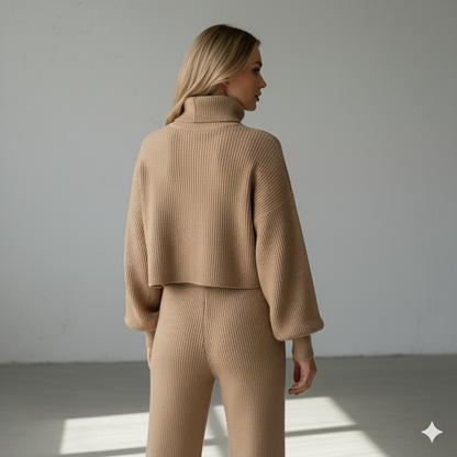 Damen Rollkragen Set mit Langarm | Lässig & Bequem | Winter