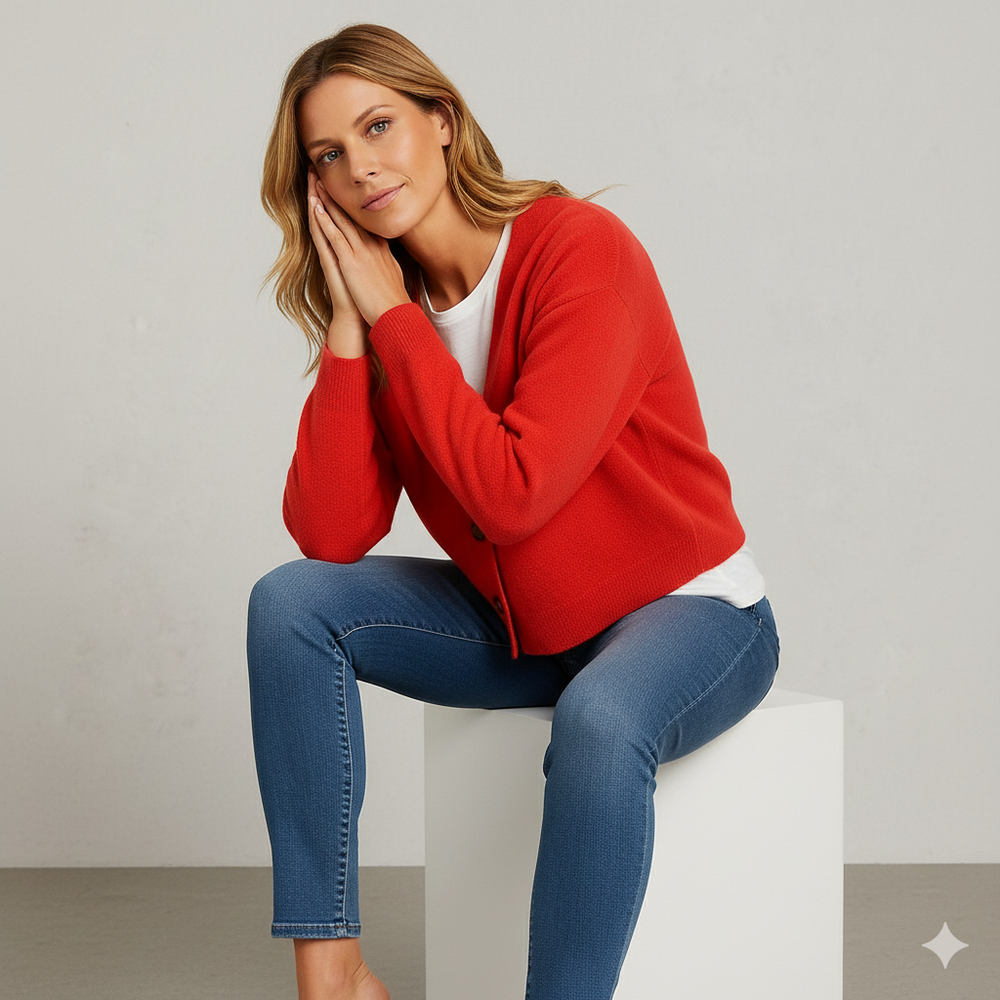 Damen Strickjacke mit V-Ausschnitt | Herbst & Übergang