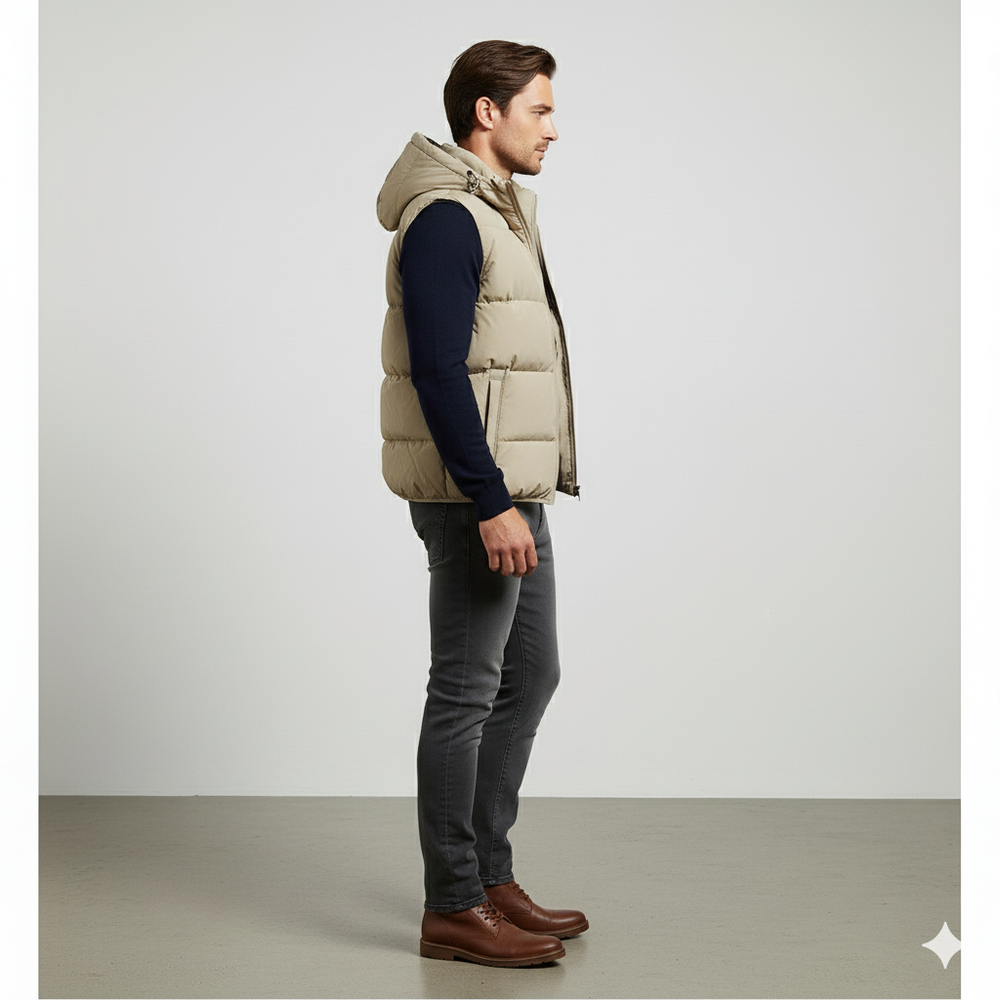 Herren Steppweste mit Kapuze | Warm & Bequem | Herbst/Winter