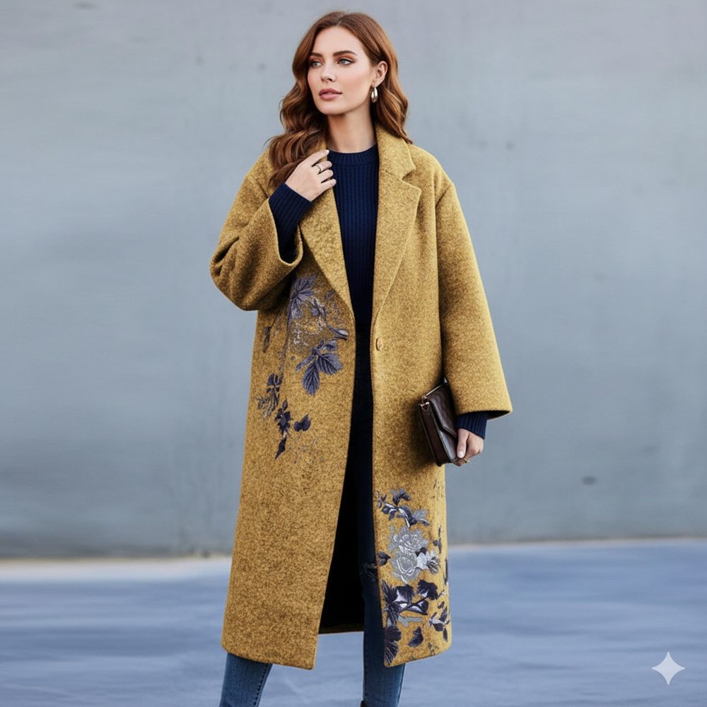 Damen Wollmantel mit Karomuster | Oversize & Warm | Winter