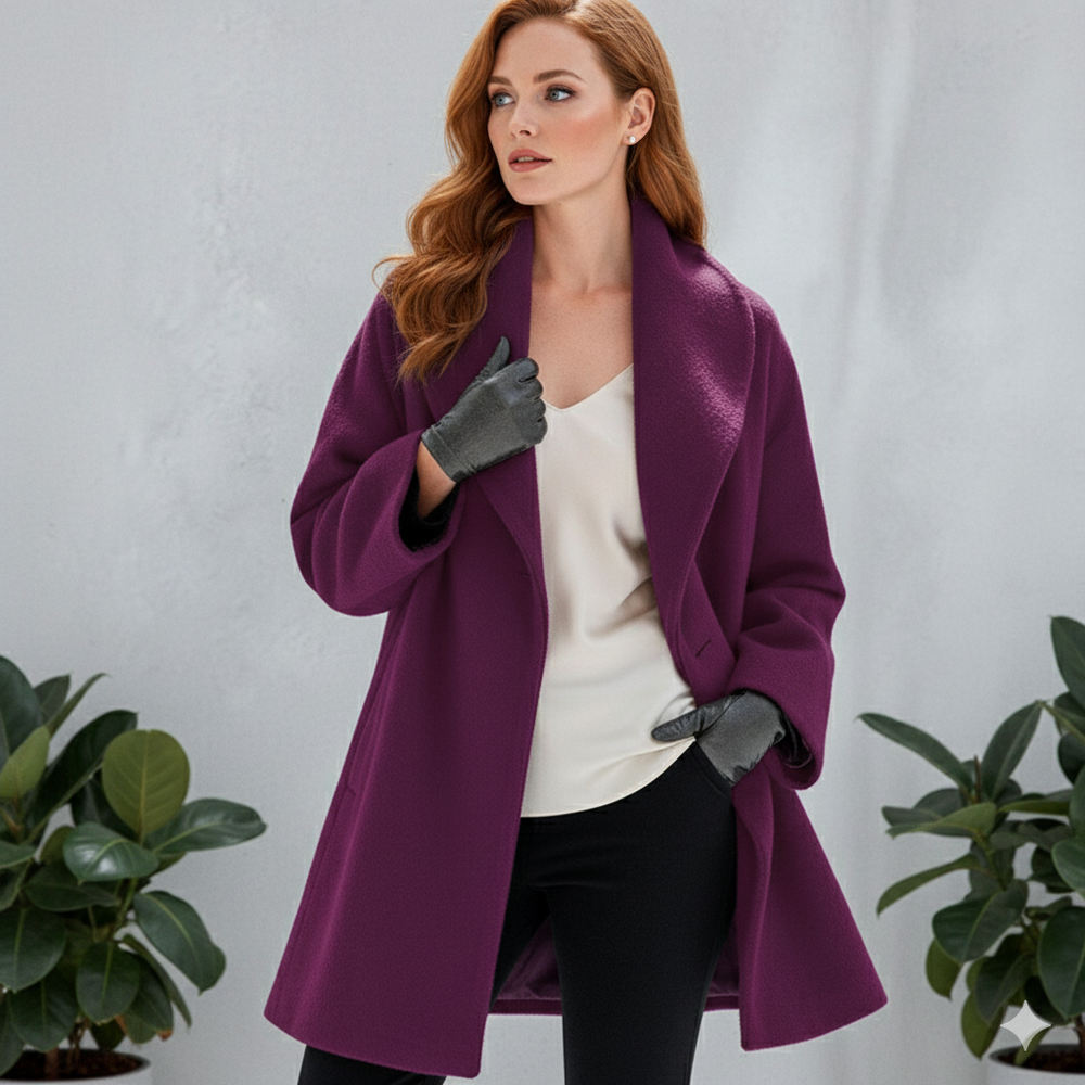 Damen Wollmantel Figurbetont Elegant | Stehkragen | Herbst Winter