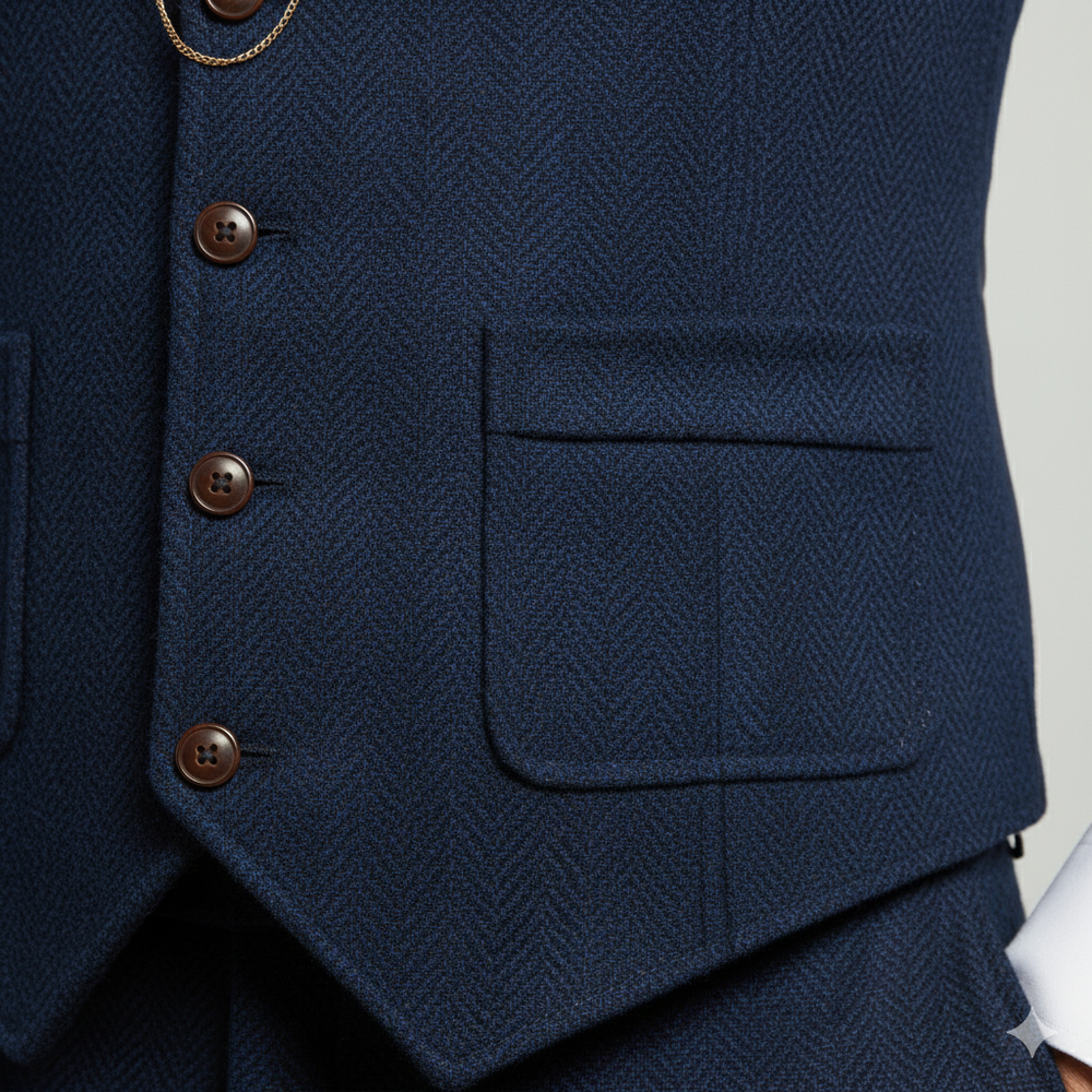 Herren Weste mit Fischgrätenmuster | Elegant & Modern | Herbst/Winter