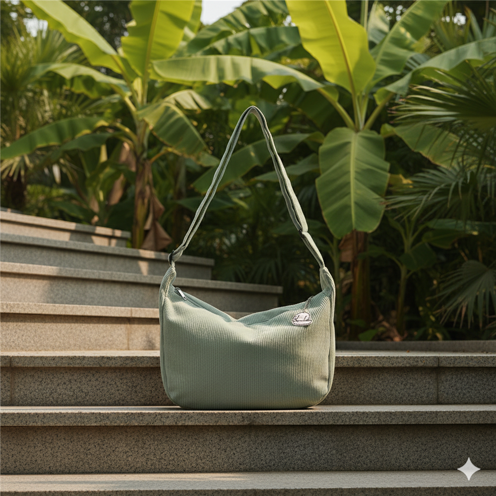 Lässige Damen Umhängetasche aus Cord | Leicht & Bequem