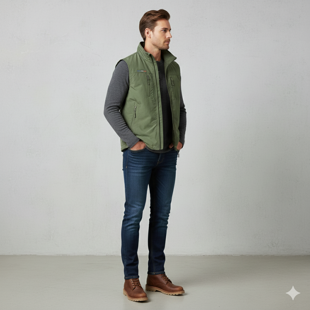 Herren Outdoor Weste mit Taschen | Leicht & Atmungsaktiv | Übergang