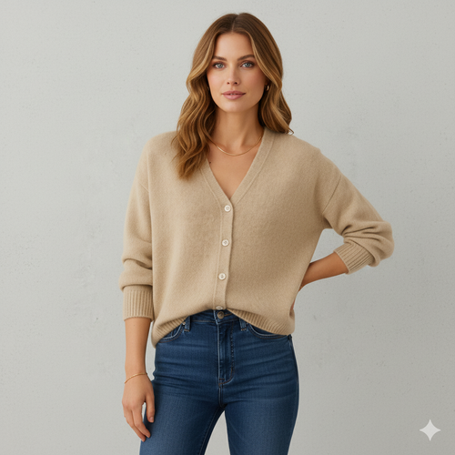 Kuscheliger Damen Strickjacke mit Knopfleiste | Herbst Winter