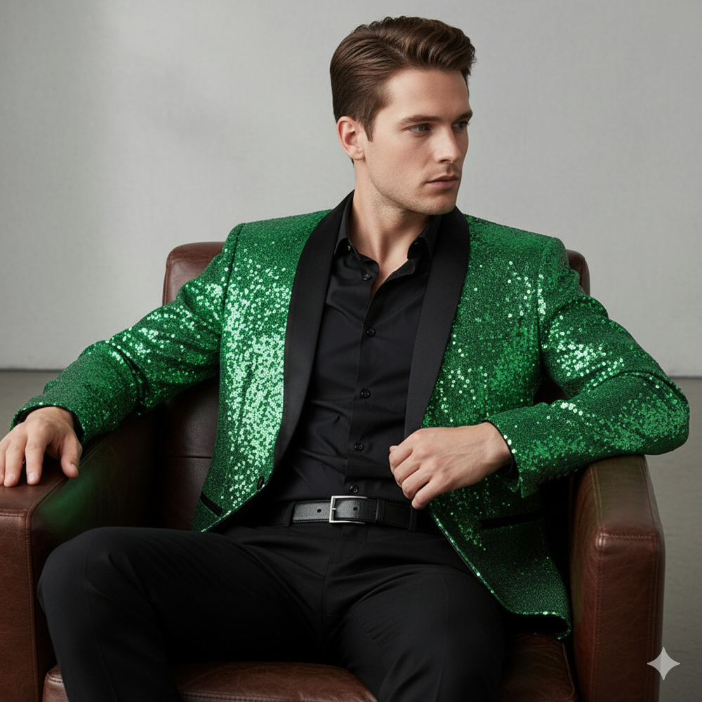 Herren Sakko mit Pailletten | Festlich & Elegant | Slim Fit