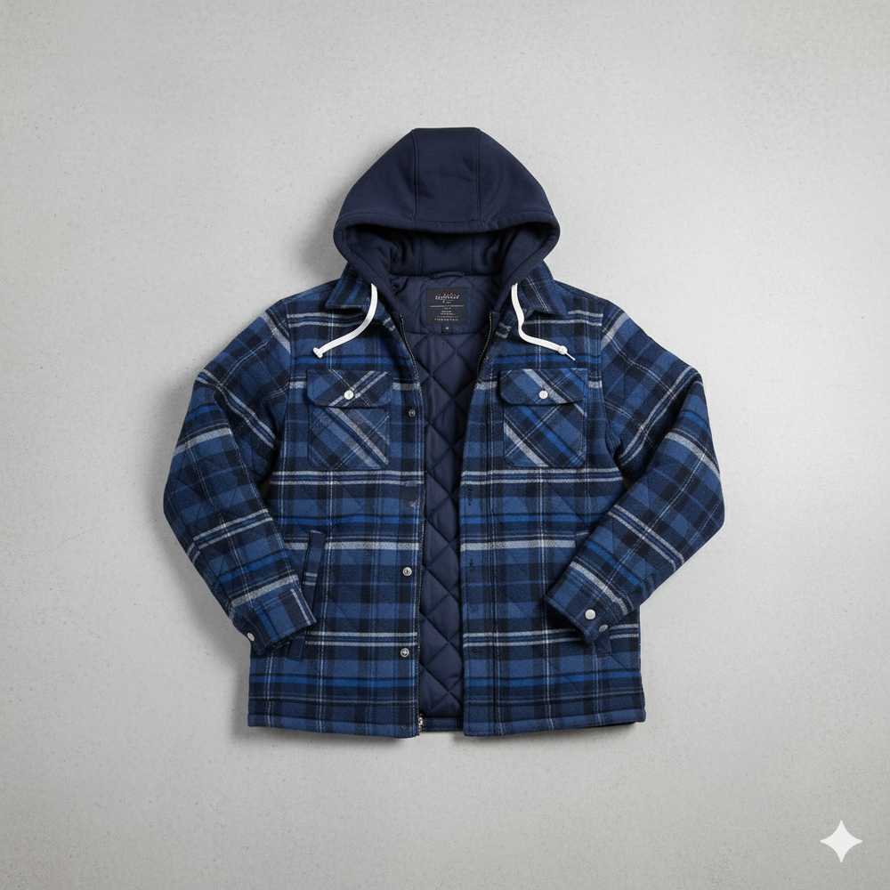 Gepolsterte Herrenjacke mit Karomuster | Warm & Casual Winter