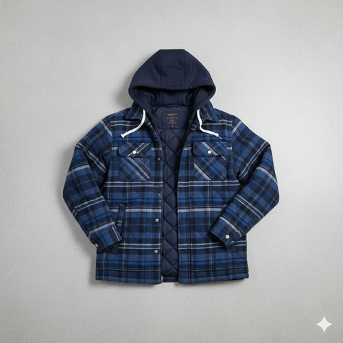 Gepolsterte Herrenjacke mit Karomuster | Warm & Casual Winter