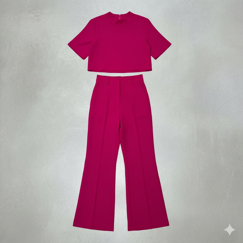 Kurzes Oberteil & High Waist Hose | Weit & Elegant