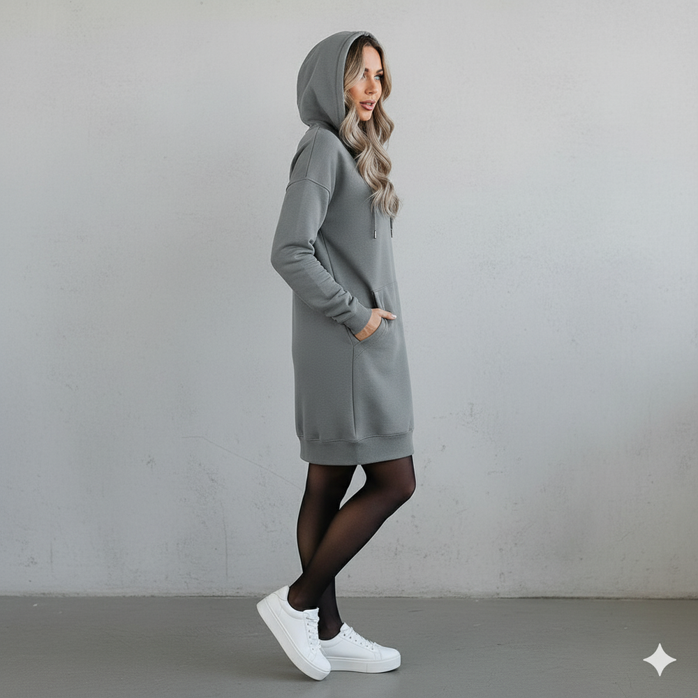 Lässiges Damen Hoodie mit Knopfleist