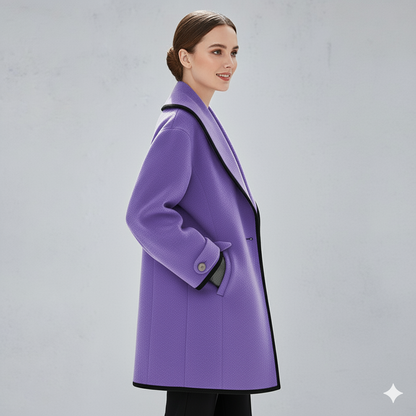 Eleganter Damenmantel mit Kontrastdetails | Herbst/Winter