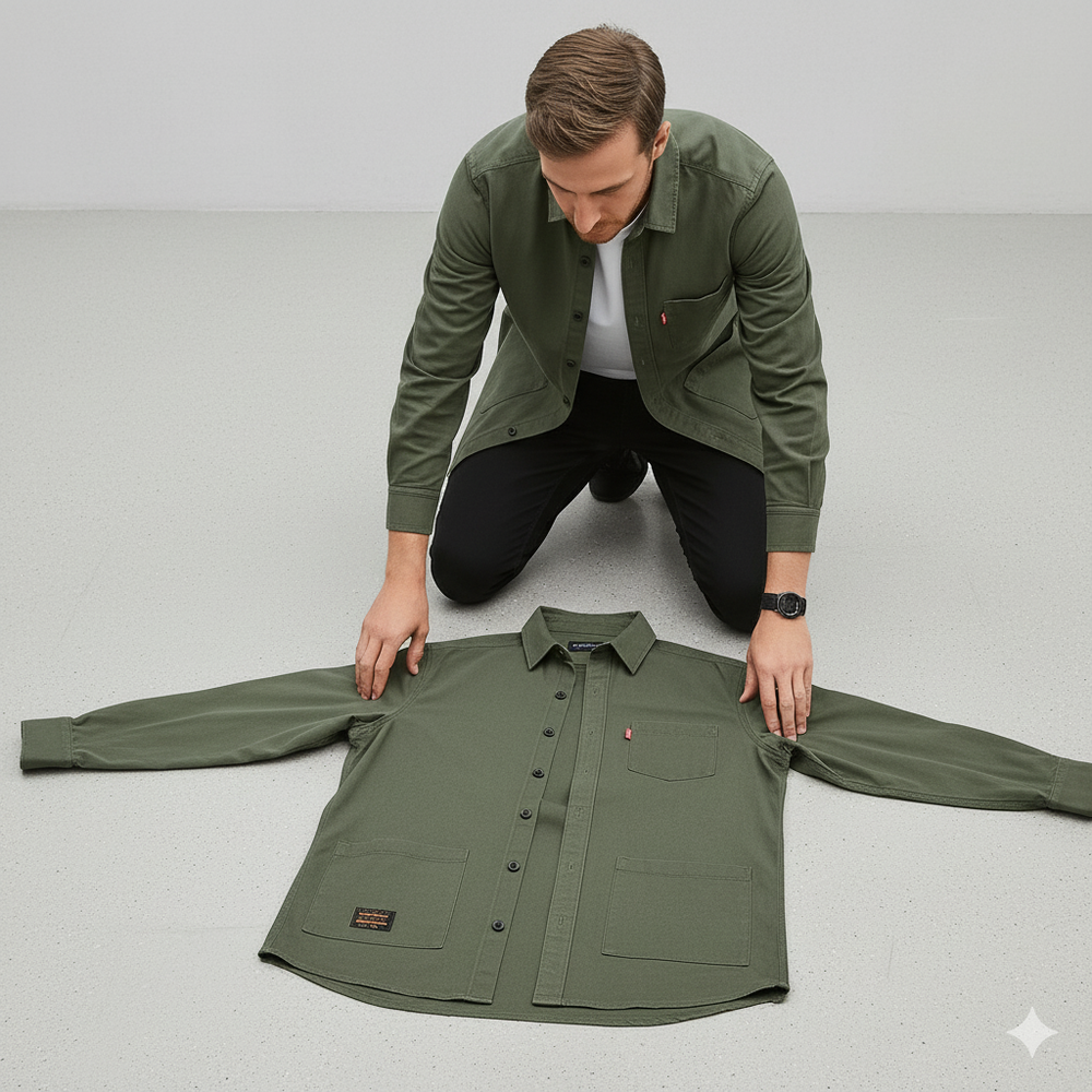 Herren Freizeithemd langarm | Modern mit Brusttasche