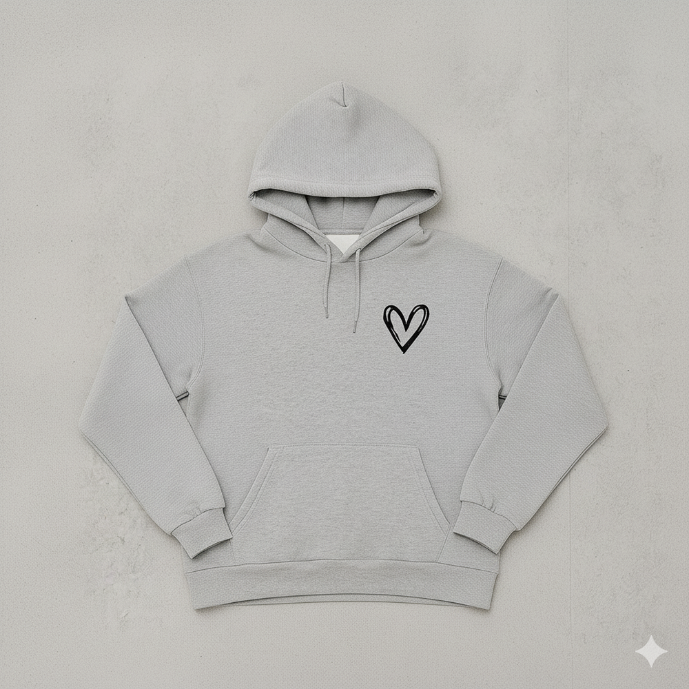 Damen Hoodie mit Herz Print | Lässig & Bequem