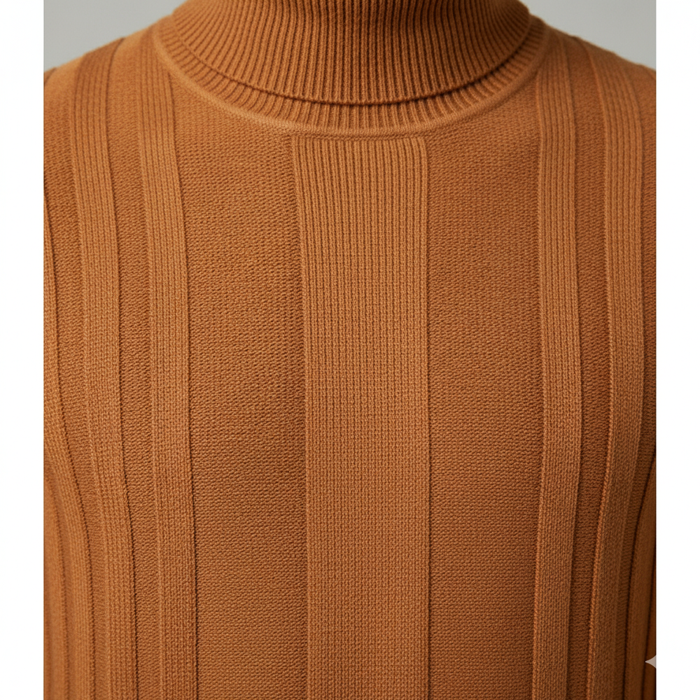 Herren Rollkragenpullover mit Strukturmuster