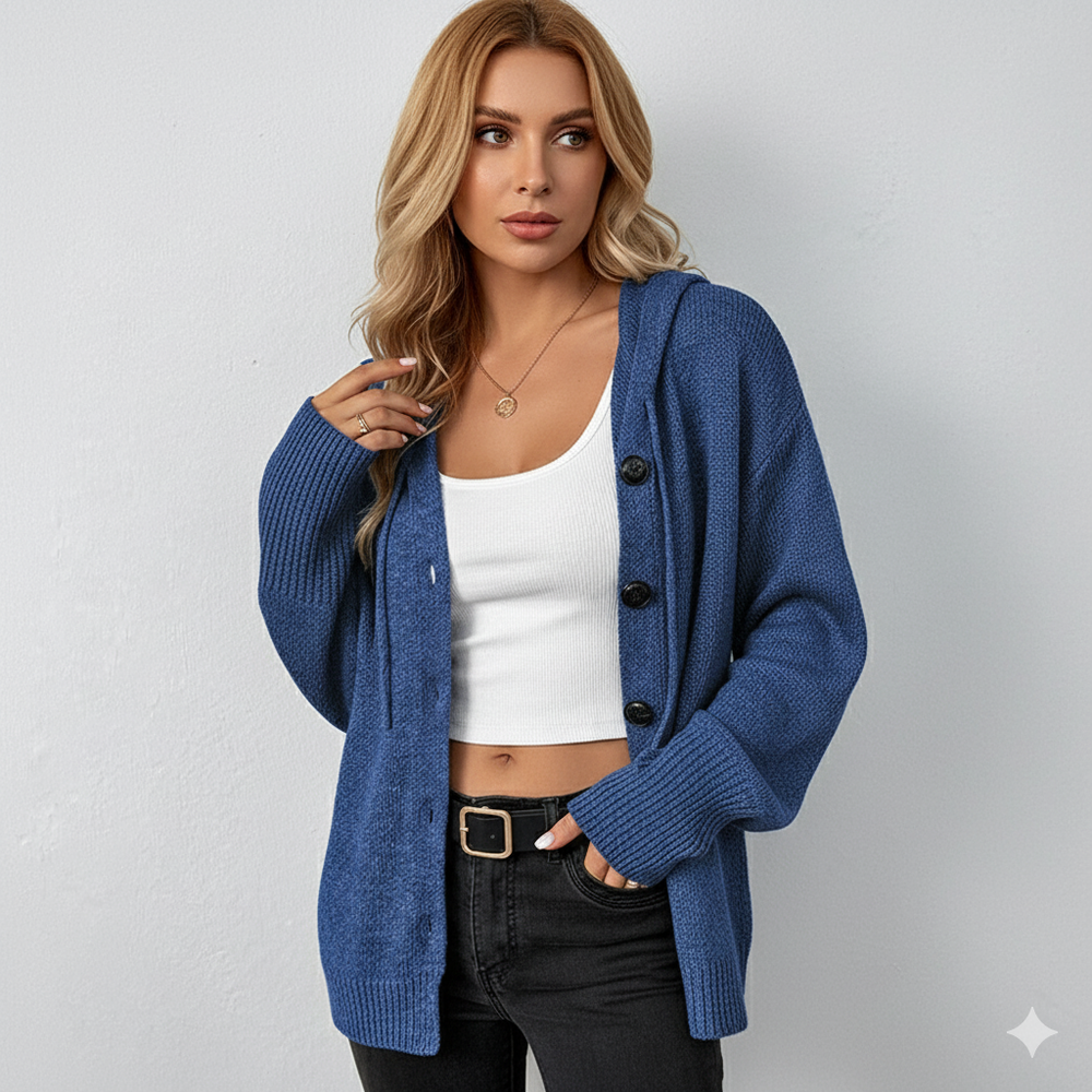 Lässiger Damen Strickjacke mit Knopfleiste | Herbst Winter