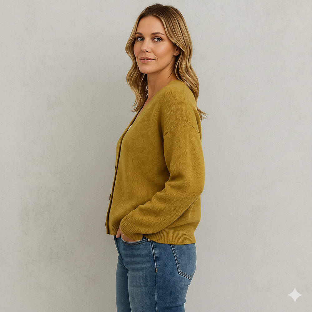 Damen Strickjacke mit V-Ausschnitt | Herbst & Übergang