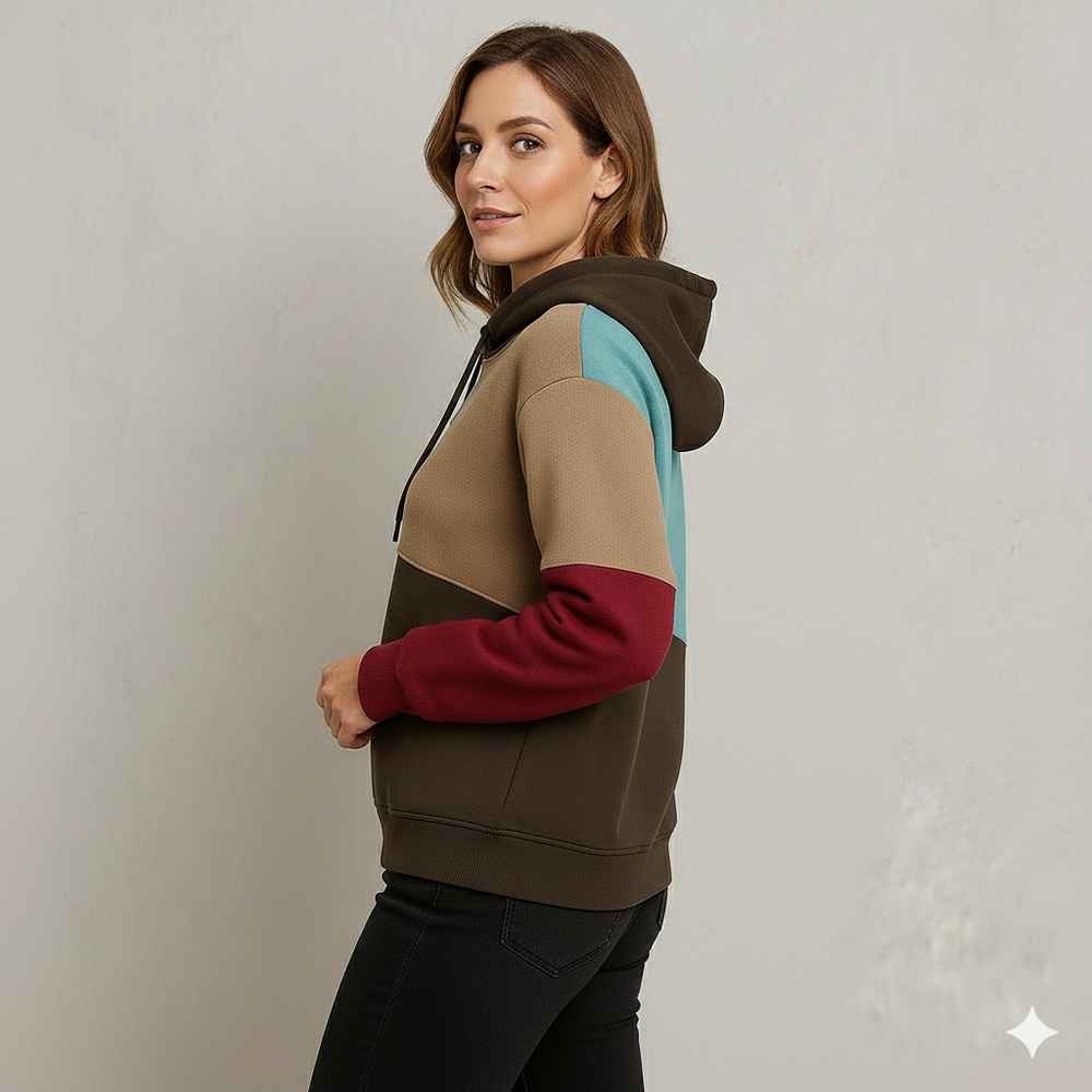 Damen Hoodie mit Colorblock Design | Lässig & Bequem