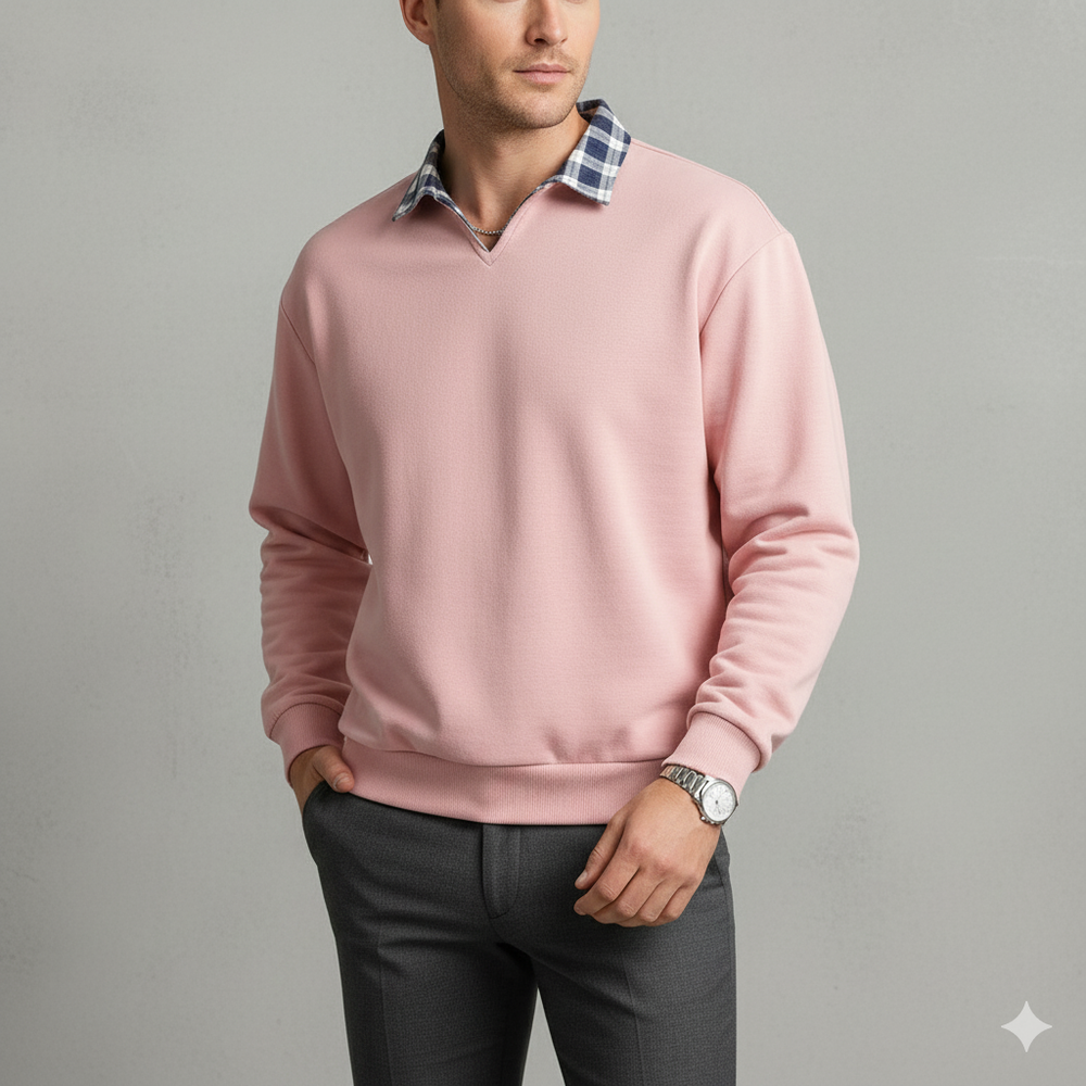 Lässiger Herrenpullover mit Reverskragen | Bequem | Freizeit