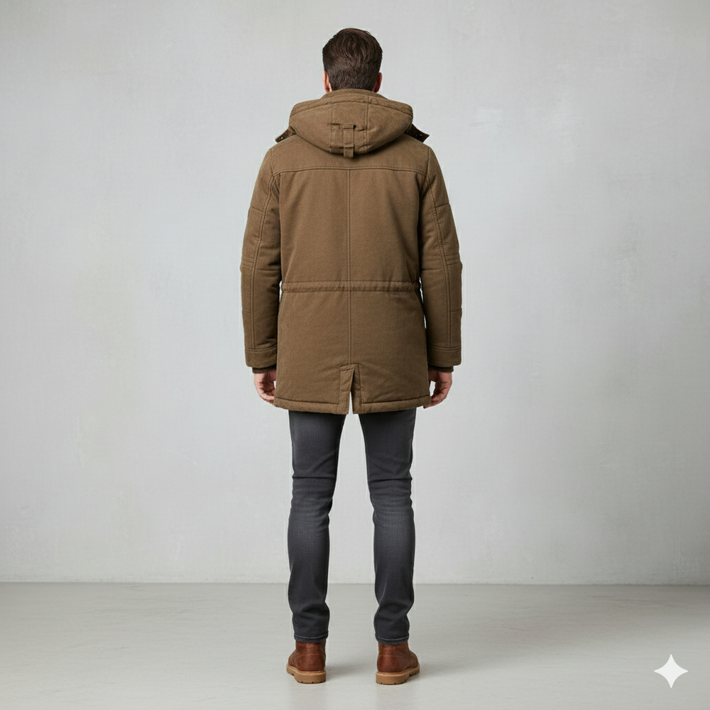 Warmer Herren Wintermantel mit Kapuze | Dick & Funktional