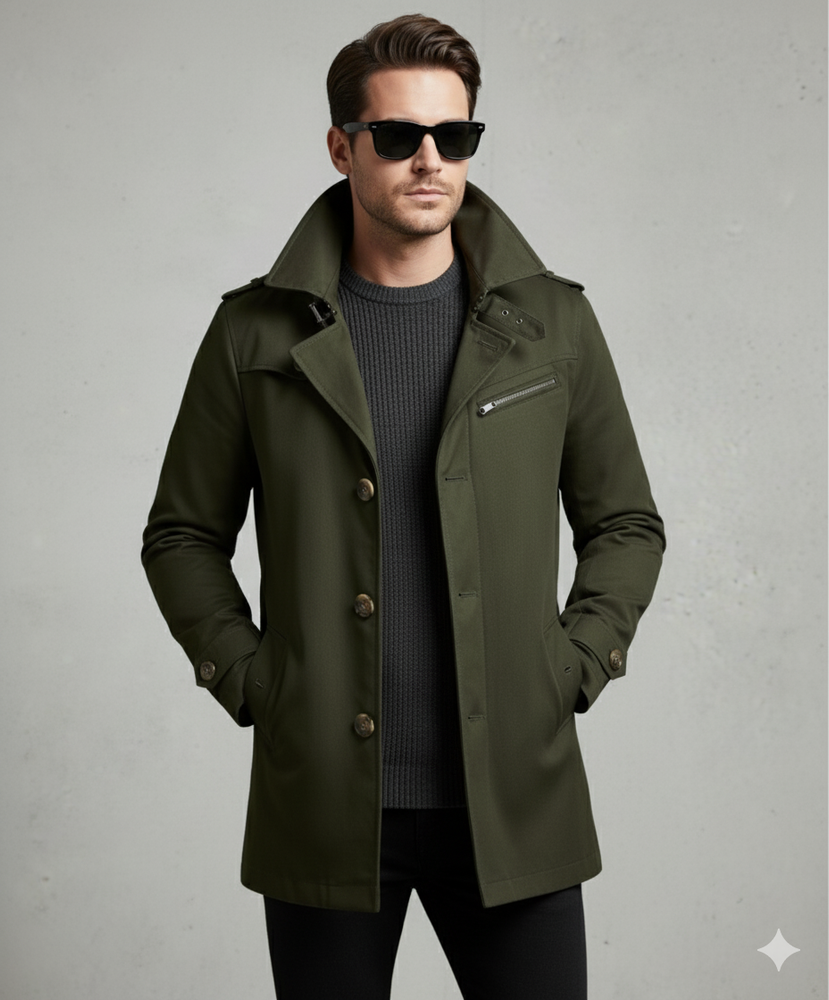 Eleganter Herren Trenchcoat mit Reverskragen | Herbst Übergang