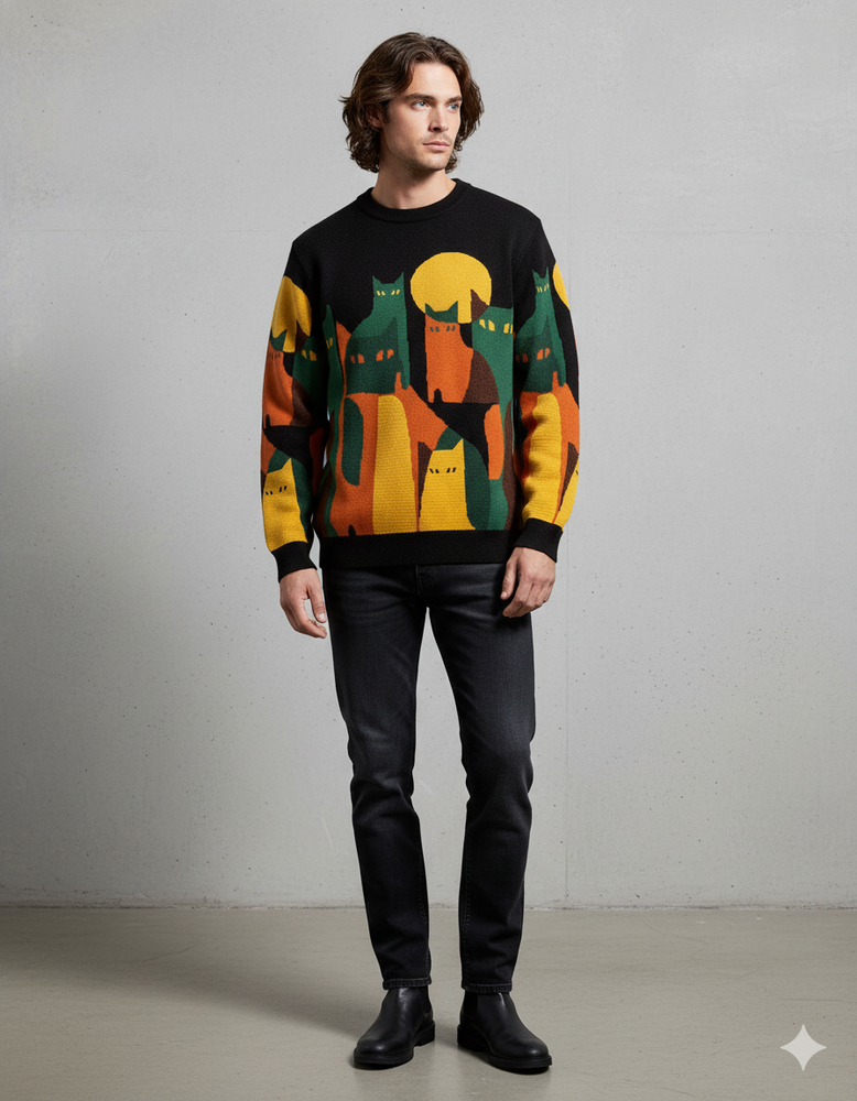 Moderner Herrenpullover mit Print | Lässig & Stylisch | Herbst/Winter