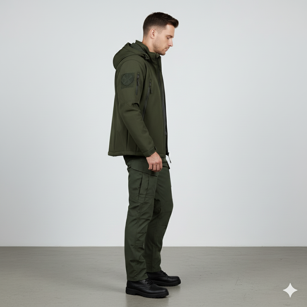 Herren Outdoor Taktikanzug mit Kapuze | Wasserabweisend & Winter