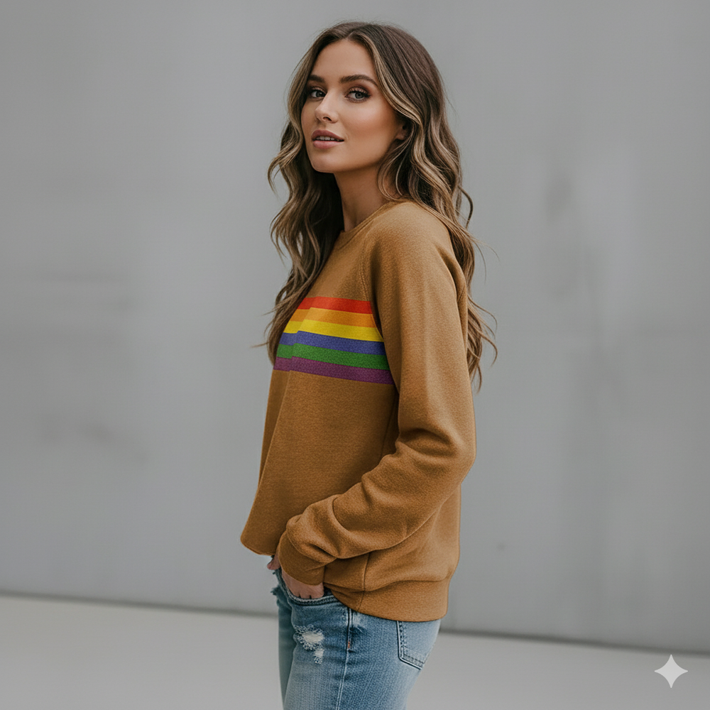 Damen Pullover mit Rundhalsausschnitt | Gestreift & Freizeit