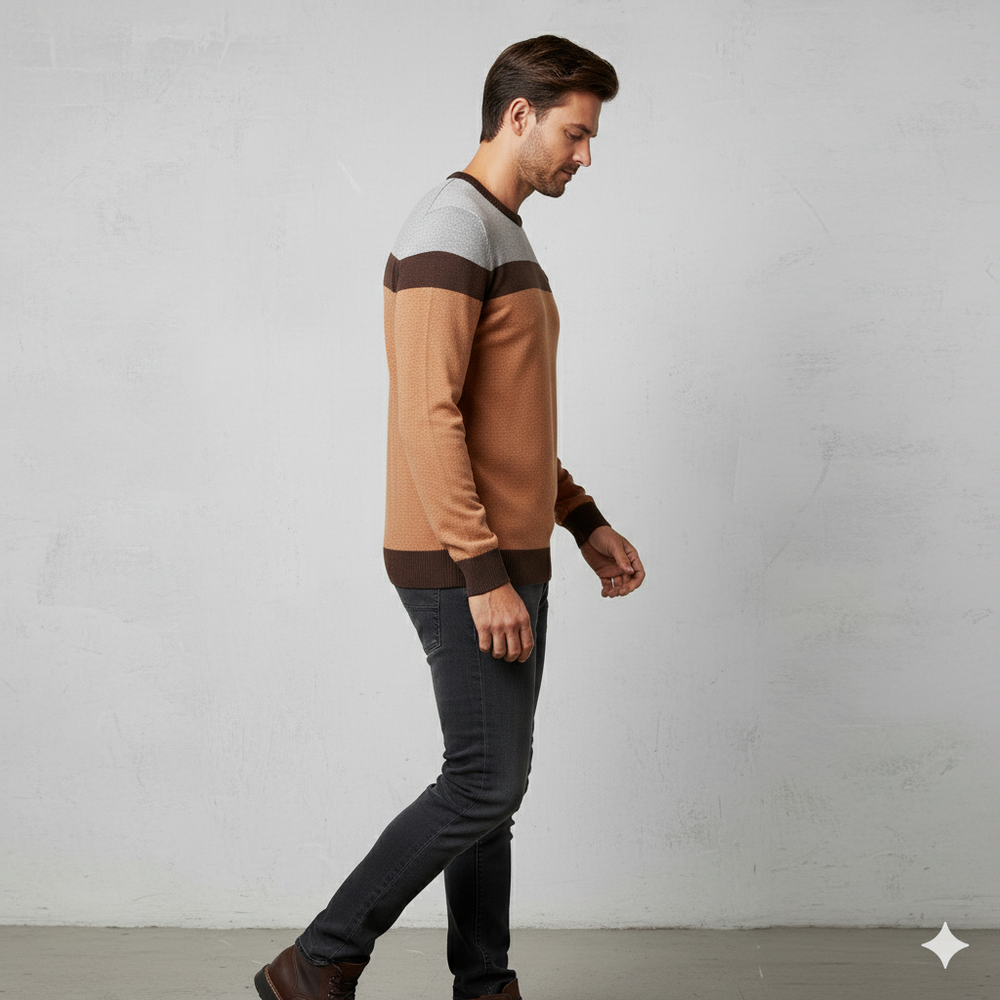 Gemusterter Strickpullover für Herren