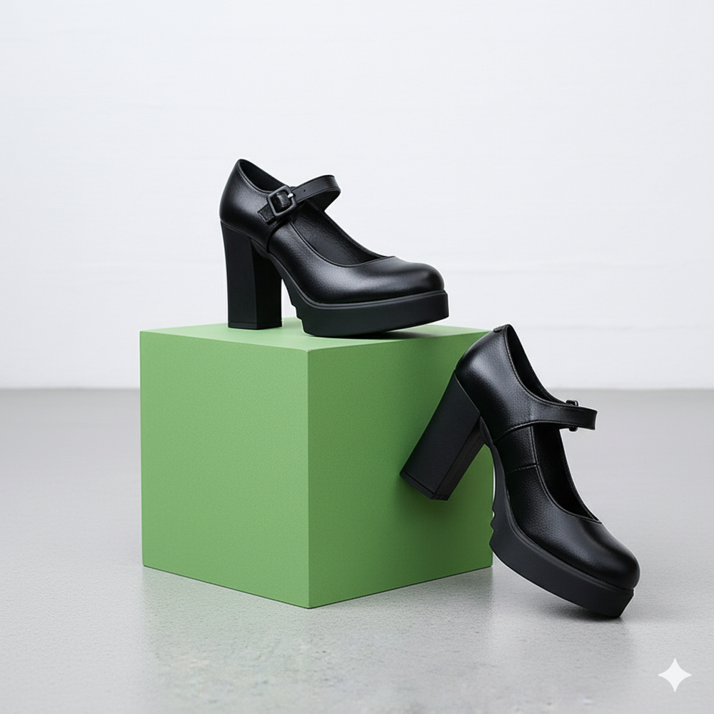 Damen Mary Jane Pumps | Klassisch mit Blockabsatz & Riemen