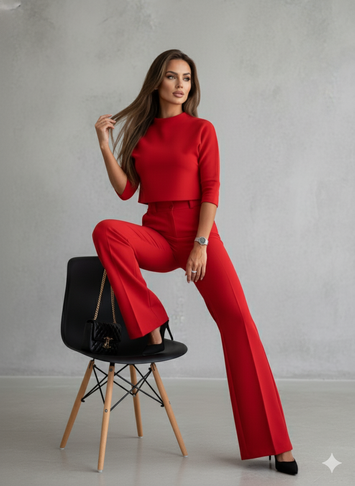 Kurzes Oberteil & High Waist Hose | Weit & Elegant