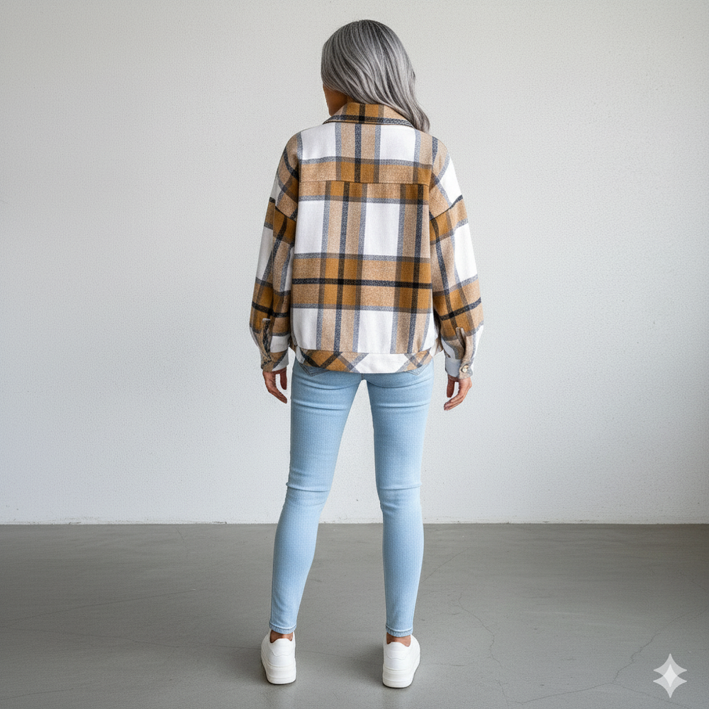 Damen Karo Hemdjacke | Lässig & Weich | Herbst