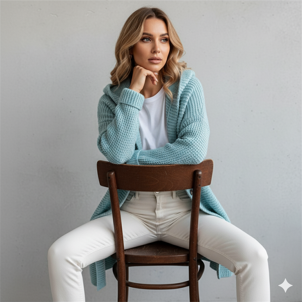 Damen Strickjacke mit Kapuze | Locker & Warm für Herbst Winter