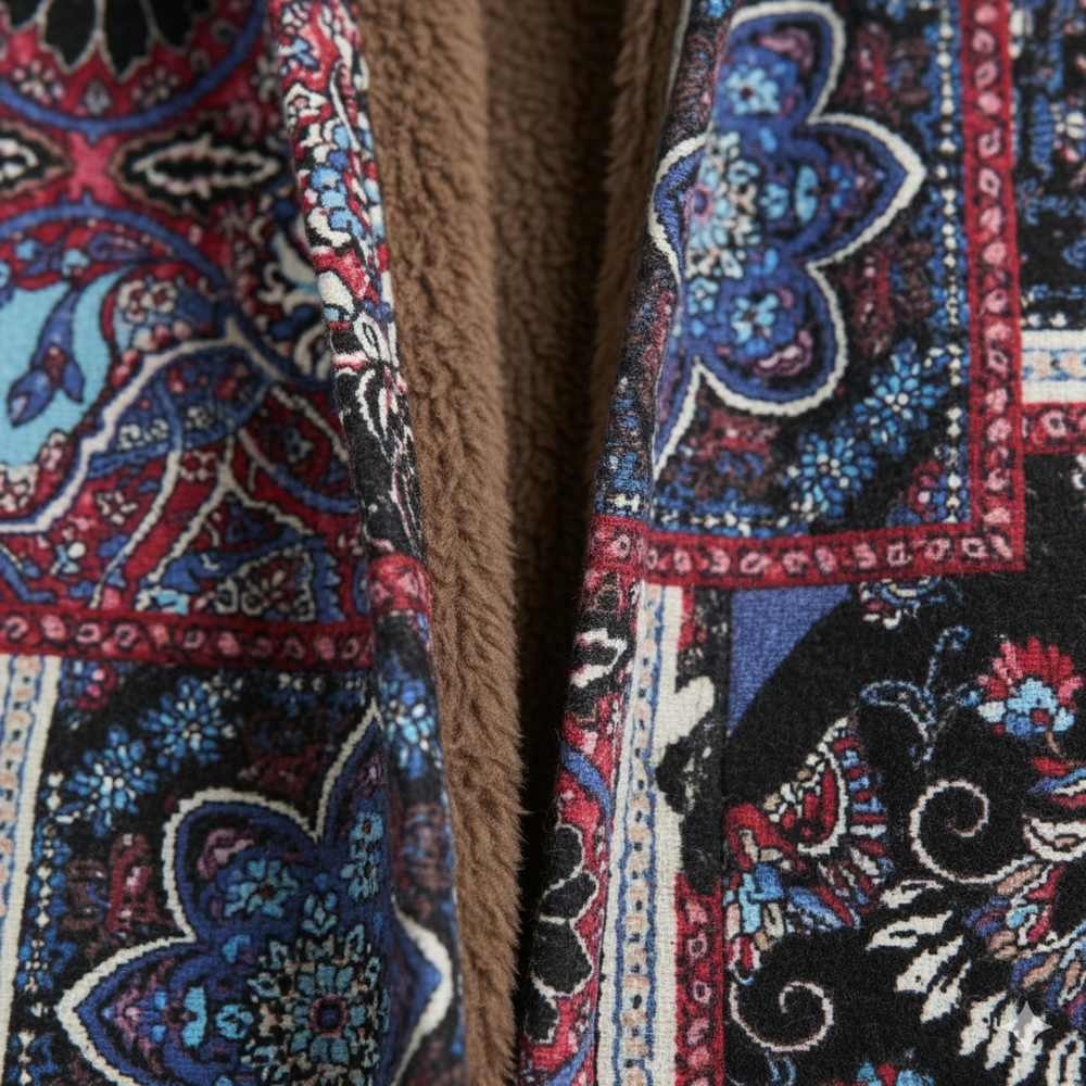 Damen Winterjacke mit Ethno Muster | Warm & Bequem | Kapuze