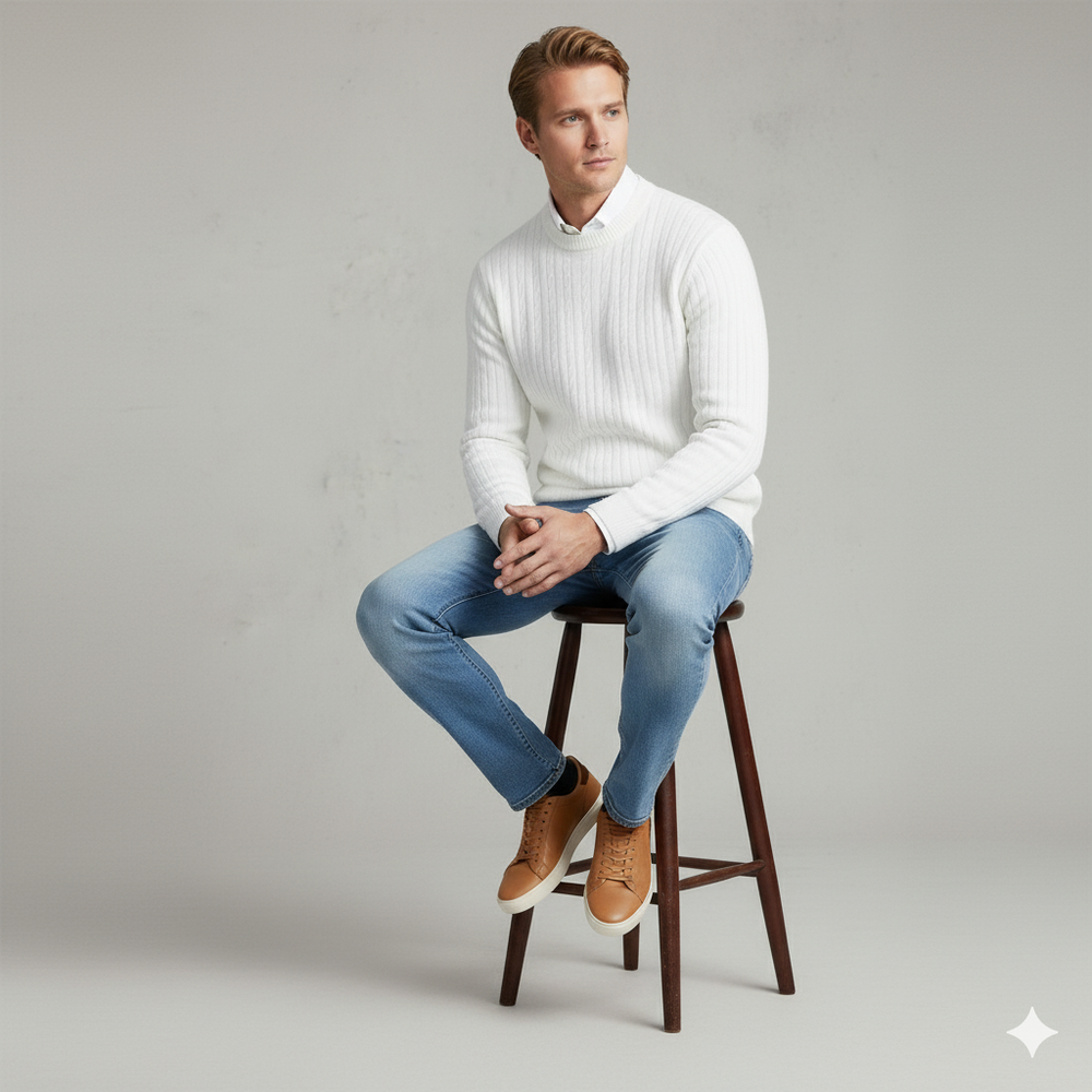 Feiner Herren Strickpullover mit Rollkragen