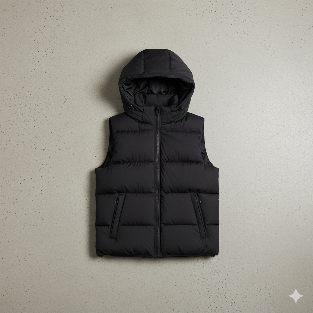 Herren Steppweste mit Kapuze | Warm & Bequem | Herbst/Winter