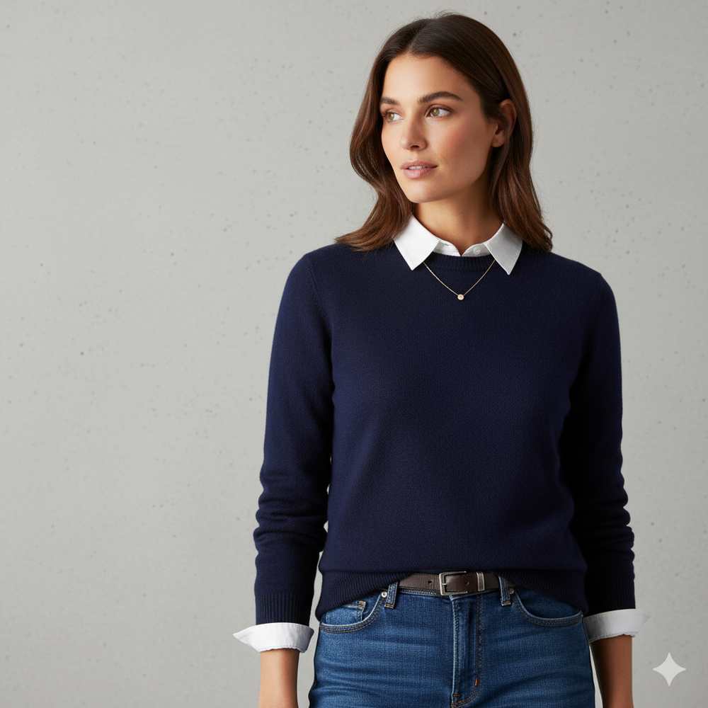 Kuscheliger Damen Strickpullover mit Rundhalsausschnitt | Winter | Elegant