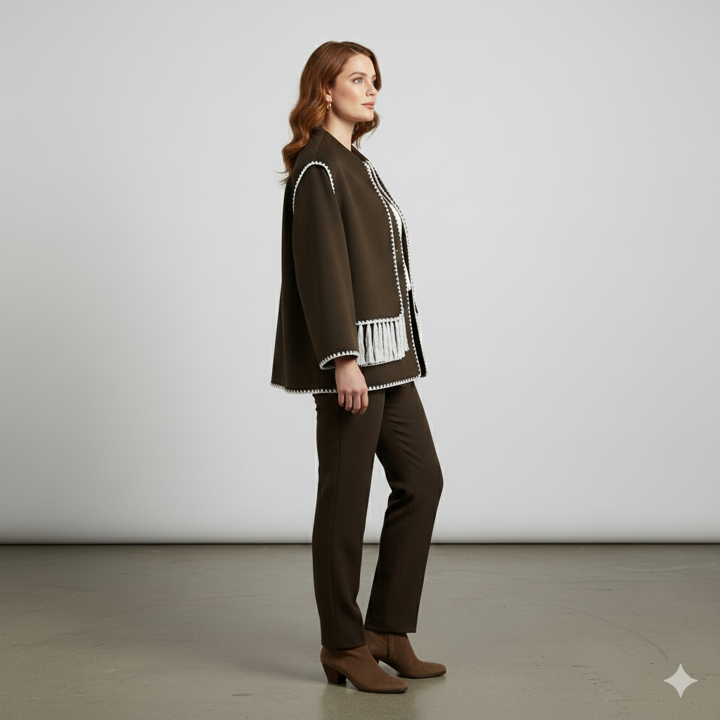 Damen Wollmantel mit Schal Kragen | Winter | Locker & Warm