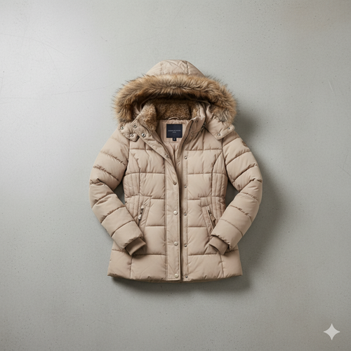 Damen Winterjacke mit Fellkapuze | Warm & Figurbetont