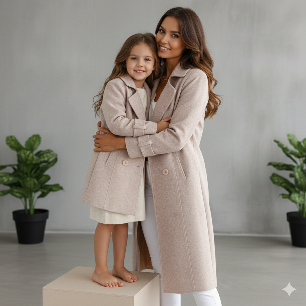 Damen Wollmantel mit Reverskragen | Elegant & Mittellang | Herbst/Winter