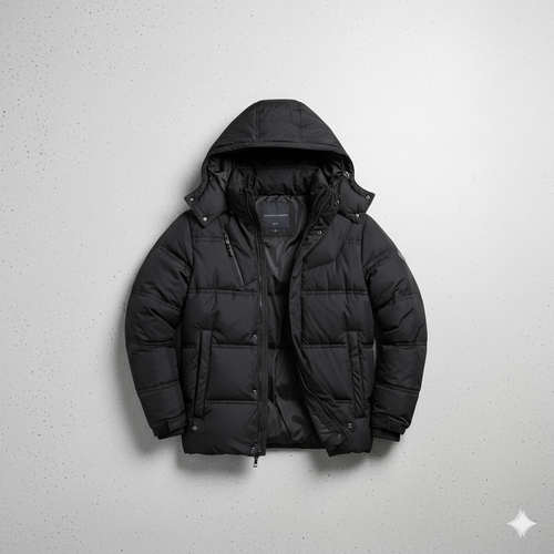 Warmer Herren Daunenmantel mit Kapuze | Winter & Freizeit