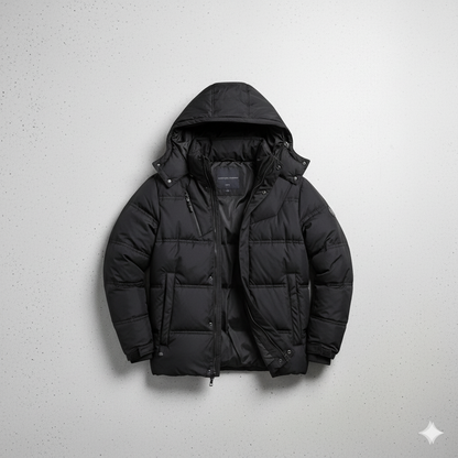 Warmer Herren Daunenmantel mit Kapuze | Winter & Freizeit
